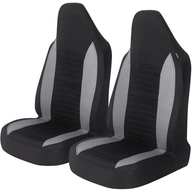 2 Stück Auto-Vordersitzbezüge, universelle Autositzschoner für Autos, LKWs, SUVs, Grau