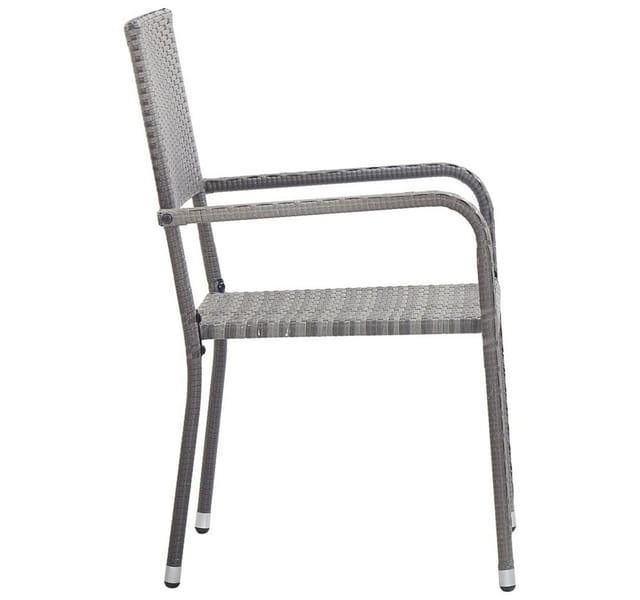 Vidaxl - Garten-Essstühle 2 Stk. Stapelbar Grau Polyrattan