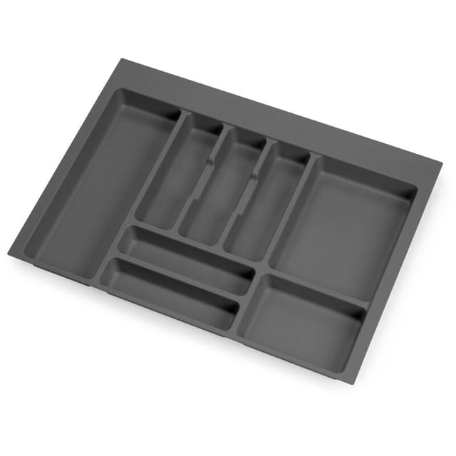 Besteckeinsatz Optima für Universalschublade, Modul 700mm, Kunststoff, Anthrazitgrau - Anthrazitgrauer - Emuca