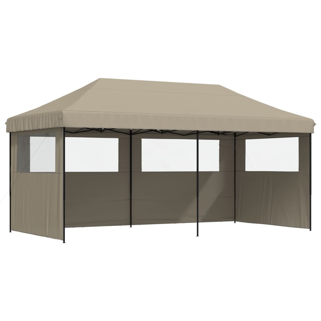 Maison Exclusive - Partyzelt Taupe Mit Schwarzem Rahmen Oxford-st
