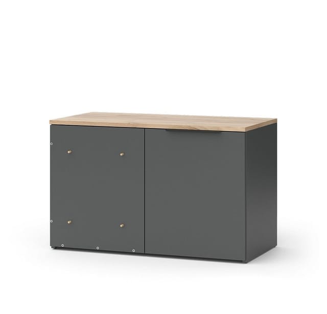 Eckkommode Wido, Anthrazit, 80 x 50 cm Eck Kommode mit Tür Vicco