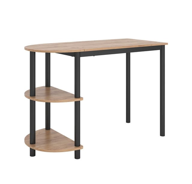 Küchentisch Freetown, Goldkraft Eiche/Schwarz, 110 x 50 cm mit offene Ablagen Vicco