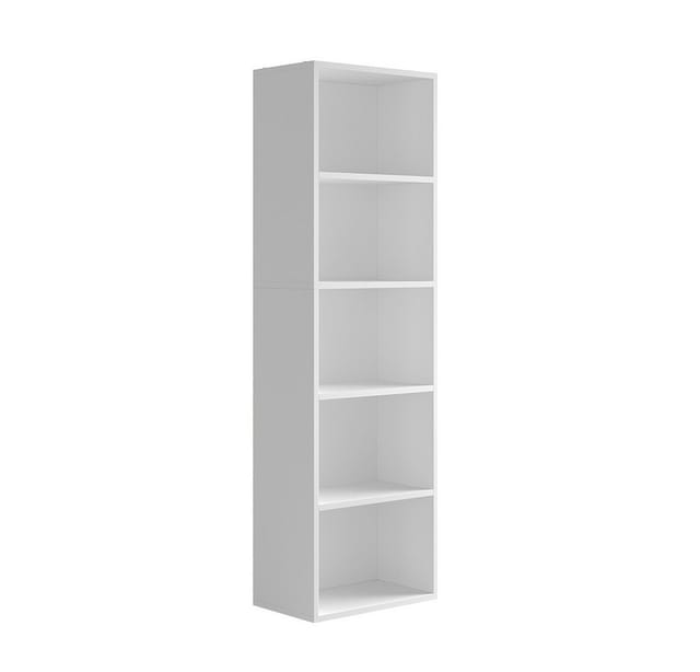 Vicco - Bücherregal Bob, Weiß, 40 x 132 cm mit 5 Fächern