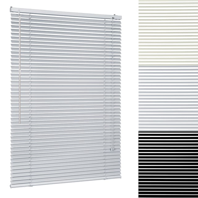 Sekey - Alu Jalousie ohne Bohren Klemmfix Jalousette freihängend - 25mm Alu-Lamellen, Silber, 40 x 130 cm