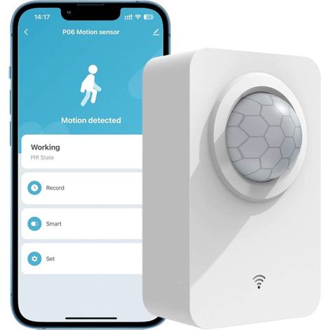 Intelligenter Wlan-bewegungsmelder Mit Abnehmbarem Standfuß – Kabellos Mit Akku Und Usb-c-kabel – Kompatibel Mit Zwei Stromversorgungsoptionen