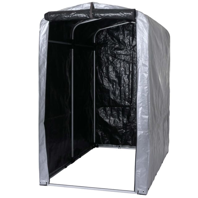 Fahrradgarage HHG 448, Foliengarage Aufbewahrungsgarage Garagenzelt, Alu UV-Schutz wasserfest, 201x121x201cm silber