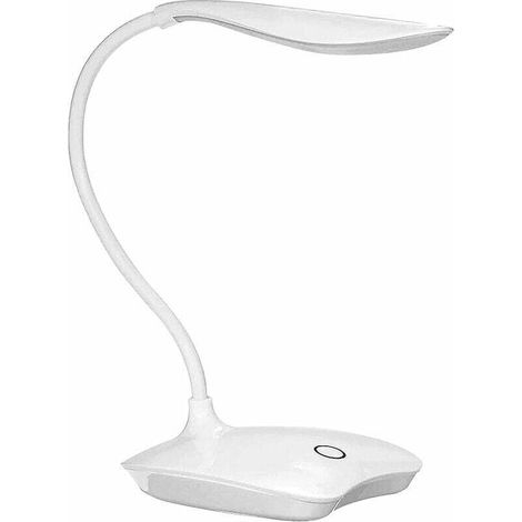 Led-schreibtischlampe Mit 3-stufiger Touch-steuerung, Flexiblem Schwanenhals, Tageslicht-funktion Und Ideal Zum Lesen, Arbeiten Und Lernen. Weiß