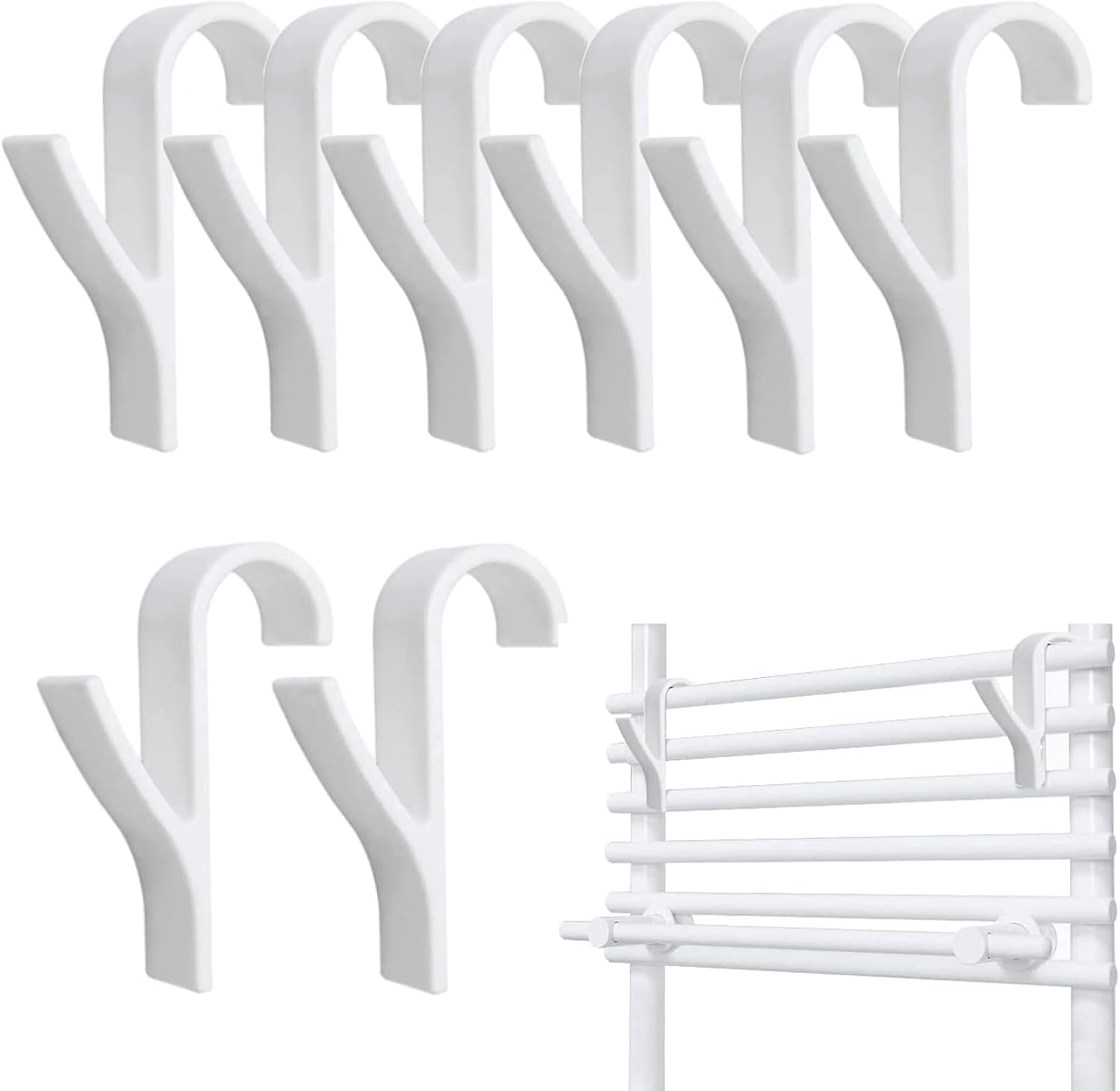8er-Set Haken für Heizkörper, Badezimmer-Handtuchhalter, Handtuchtrockner-Heizkörper, Handtuchhaken für Heizkörper, Handtuchtrockner-Haken (weiß)