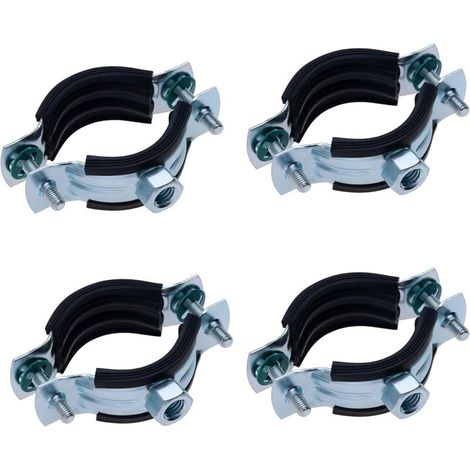 Schlauchschellen Für 25-29 Mm Rohre, Schwarze Gummibeschichtung, Zweiteilige Halterung Mit M8 Wandbefestigungslöchern, Rohrstütze, Geteilte Aufhängeringe (4 Stück)