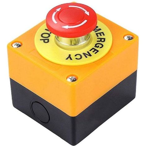 Roter, Pilzförmiger Not-aus-drucktaster Mit Einem Öffnerkontakt (no) Und Einem Schließerkontakt (nc), Belastbar Bis 10 A Bei 660 V