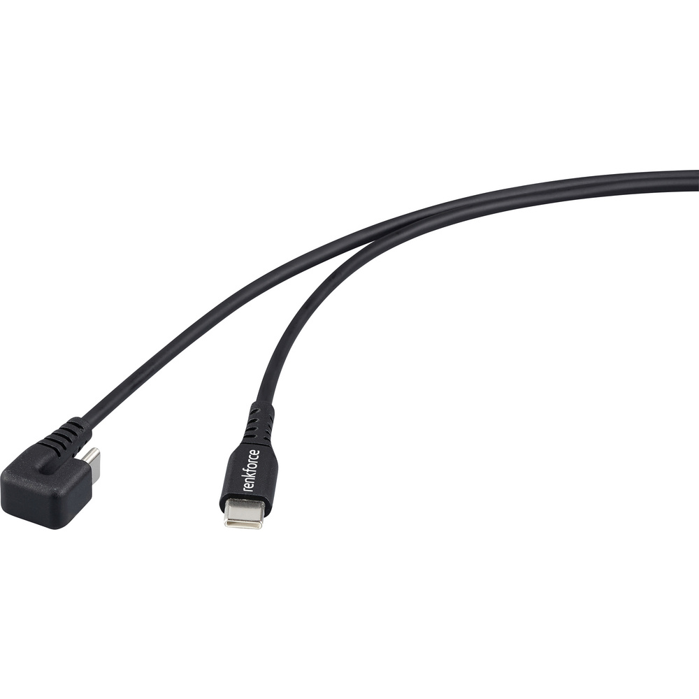 Renkforce Usb-kabel Usb 2.0 Usb-c® Stecker, Usb-c® Stecker 1.00 M Schwarz Stecker 180° Gedreht Rf-6