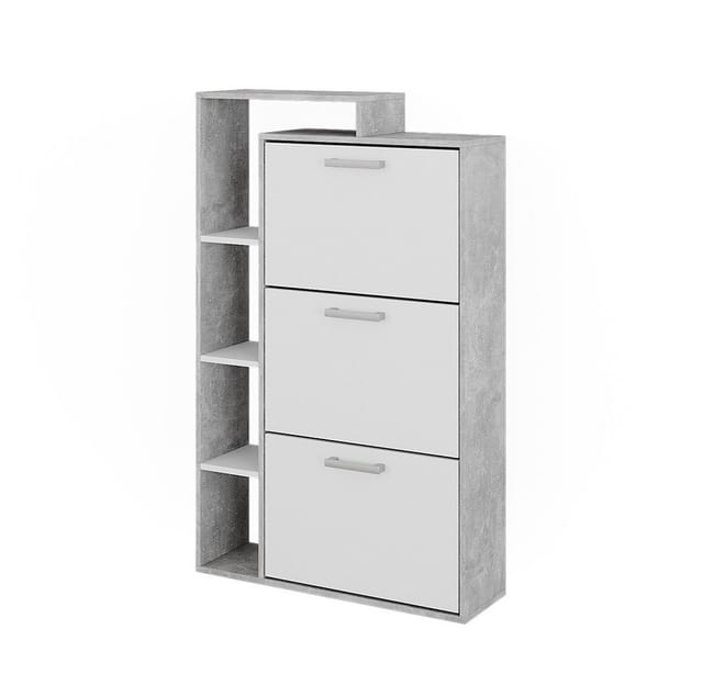 Vicco - Schuhkommode Orlando, Beton, 80 x 128.3 cm mit 3 Fächern