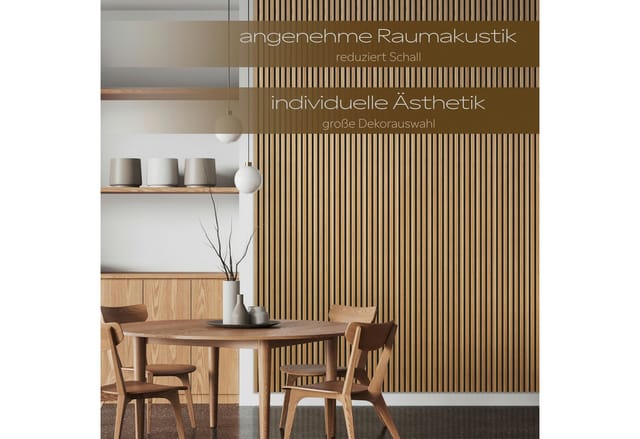 Lamellen Akustikpaneele 1,67 m² flexible Wandpaneele 278x60cm mdf Wandverkleidung schalldämmend: Pecan - AP08, 6 Paneele - 10.02m² - Hexim