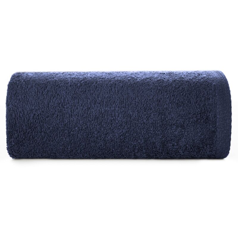 EUROFIRANY Glattes Handtuch, 1 Baumwoll-Waschhandschuh 16 x 21 cm, Marineblau