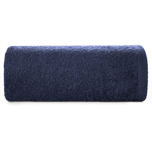 EUROFIRANY Glattes Handtuch, 1 Baumwoll-Waschhandschuh 16 x 21 cm, Marineblau