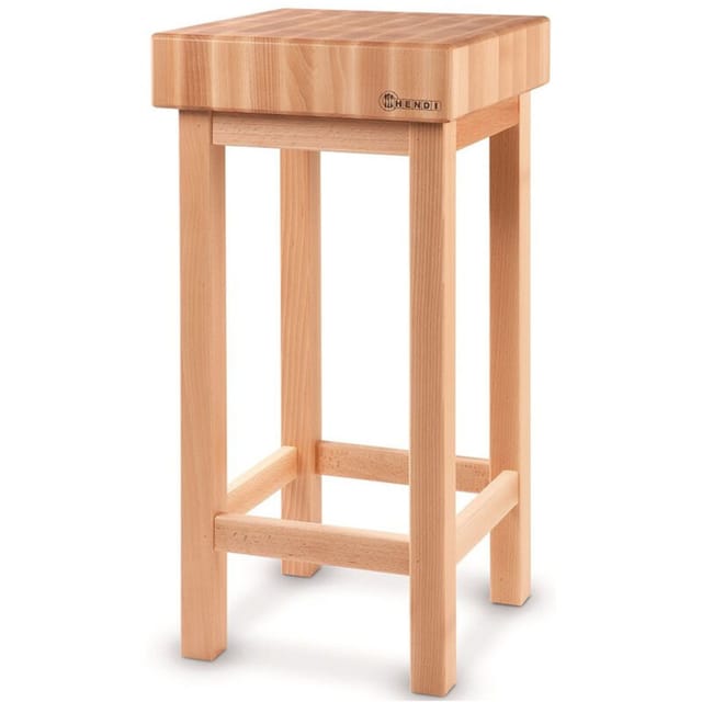 Hackklotz aus Holz 400x400x150mm mit Sockel - Hendi 505625