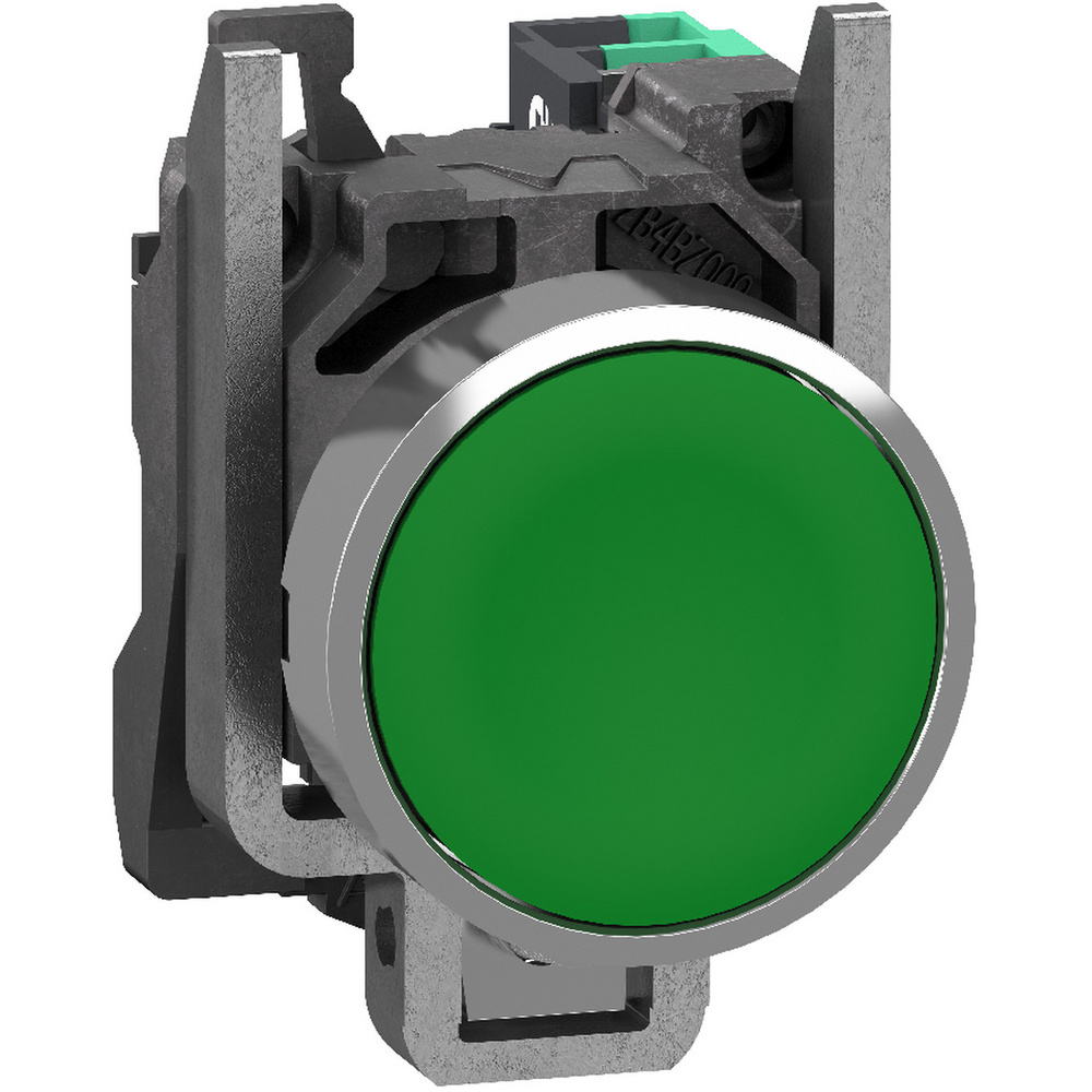 Schneider Electric Xb4ba315 Drucktaster, Harmony Xb4, Metall, 22mm, Grün, Unbeschriftet, Tastend, 1s