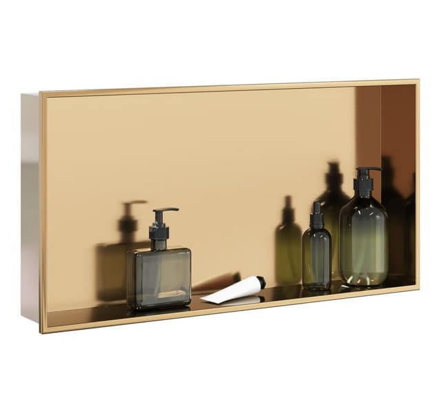 vidaXL Duschnische Golden Gebürstet 62x32x9 cm Edelstahl