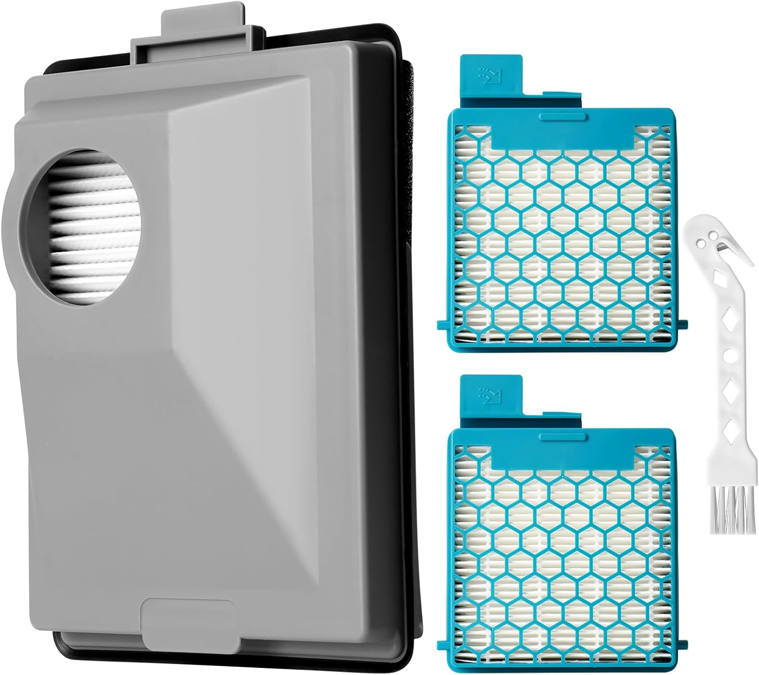 Packung Mit 2 Hepa-filtern Und Feinstaubfiltern, Kompatibel Mit Den Staubsaugern Miele Cx1 Boost, Snrf3, Snrf0, Sncf0 (filter Kompatibel Mit Miele Boost Cx1, Sf-hy 60, Sf-ha 60)