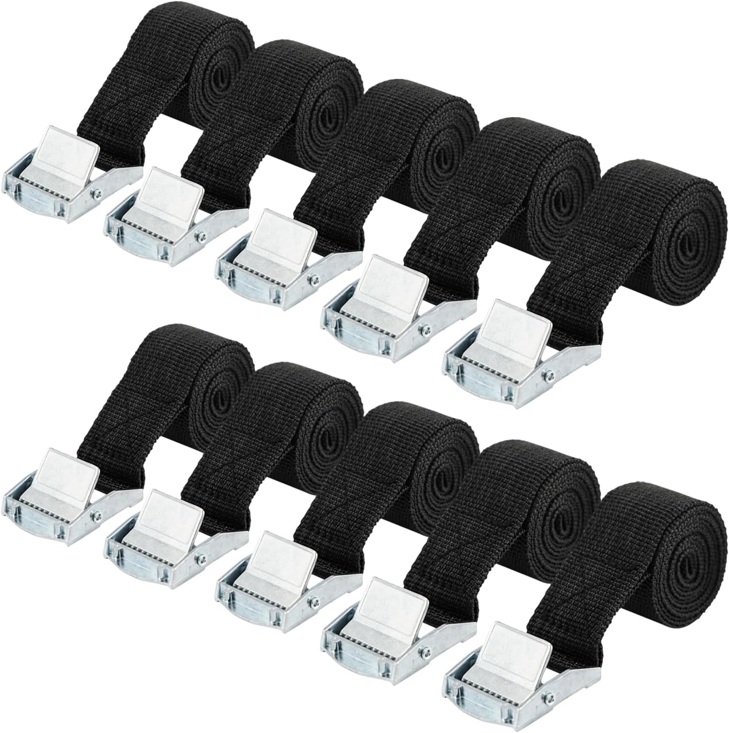 10er-pack Spanngurte (25 Mm X 1 M), Mit Spannschnalle Und Verriegelungsmechanismus, Verstellbare Spanngurte, Für Motorrad- Und Fahrradträger, Maximale Traglast 250 Kg (schwarz)