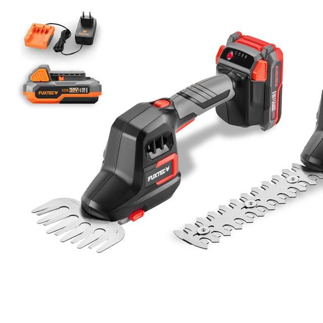 Akku Handheckenschere 20V mit 0,67Kg Gewicht, Schwertgröße von 20cm, Durchmesser von 10,5cm mit Akku FX-E1HHS20SET - Fuxtec