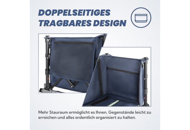Homecall - Bollerwagen Faltbar Handwagen Transportwagen klappbar Einkaufstrolley (Erweiterbare Kapazität, bis 100KG, 120L), Für Einkaufen, Camping,