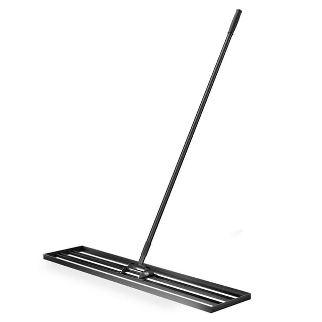 Aluminium Rasenrakel 121,9 x 25,4 cm mit 2 m Stiel, Rasen Rakel Unebenheiten im Rasen ausgleichen, Leveler Gartengerät zum Rasen sanden - Wiltec