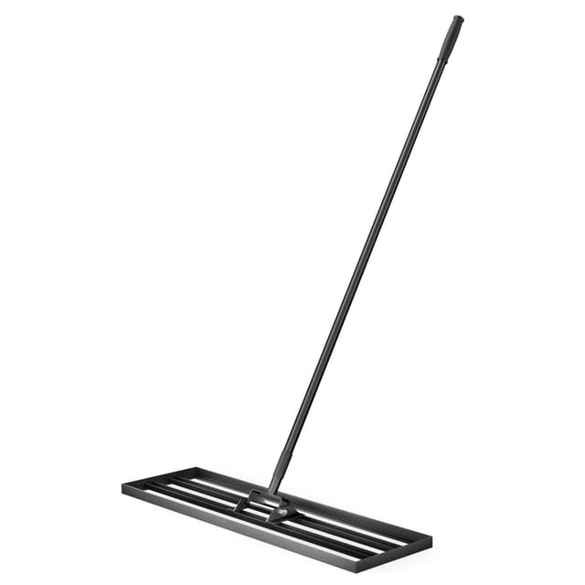 Aluminium Rasenrakel 76 x 25,4 cm Mit 2 m Stiel, Unebenheiten Ausgleichen, Leveler Gartengerät Zum Sanden - Wiltec