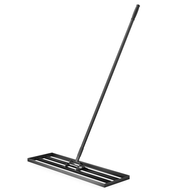 Aluminium Rasenrakel 91,4 x 25,4 cm mit 2 m Stiel, Rasen Rakel Unebenheiten im Rasen ausgleichen, Leveler Gartengerät zum Rasen sanden - Wiltec