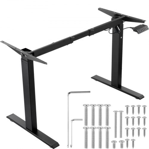 Mophorn - Vevor Schreibtisch Gestell, Verstellbare Höhe 70-117 Cm Und Länge 90-135 Cm, Elektrisches Tischgestell, Ergonomische Diy-arbeitsplatzbasis Für Zuhause Und Das Büro (nur Schwarzer Rahmen)