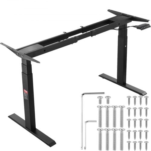 Mophorn - Vevor Schreibtisch Gestell Mit Doppelmotor, Einstellbare Höhe 65-129 Cm Und Länge 110-178 Cm, Elektrisches Tischgestell, Ergonomische Arbeitsstationsbasis, 3 Positionen (nur Schwarzer Rahmen)