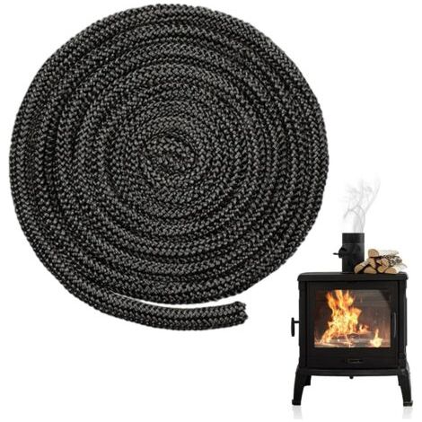 Houhence – Hochtemperatur-glasfaserdichtung 8 Mm X 4 M – Abdichtung Bis 600 °c – Für Holzöfen Und Kamine