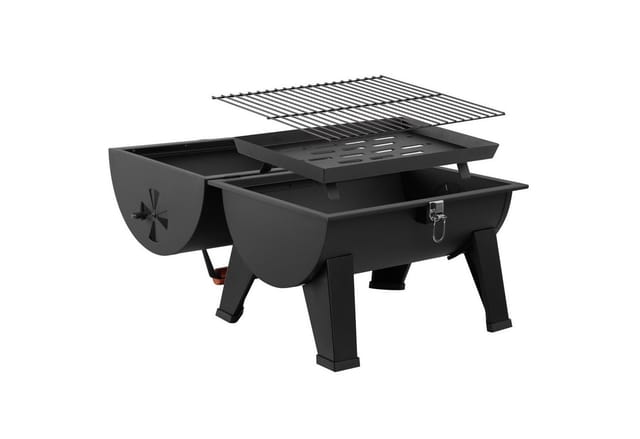 Royal Gourmet - Tragbarer Holzkohlegrill , Klappgrill Grillfläche 44x31.8cm , Campinggrill für Garten, Picknick, Deckel mit Schnappverschluss und