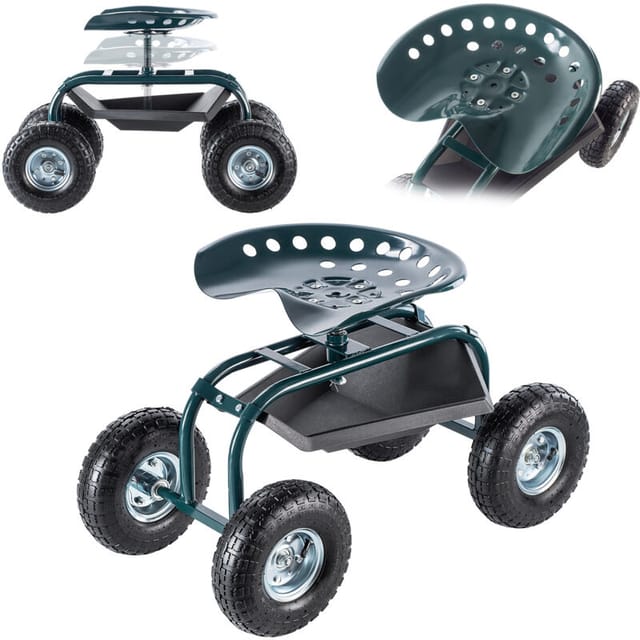 Gartenrollsitz für Gartenarbeit, Fahrbarer Gartensitz, Gartenhocker auf Rollen - Kadax