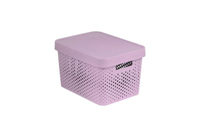 Curver Elastisches Band und Behälter Infinity 17L mit Deckel, Kunststoff, Rosa, 36 x 27 cm