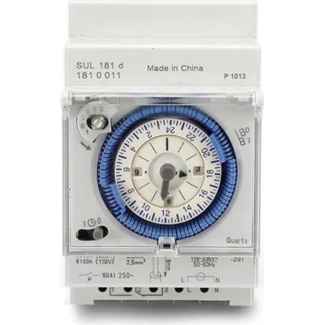 Mechanische Bidirektionale Zeitschaltuhr 24 Stunden Din-schiene Mit Leistungsreserve Sul 181d 110-230 V
