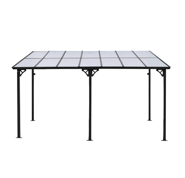 HOME DELUXE Terrassenüberdachung aus Aluminium ECO Anthrazit - 300 x 420 cm, Anthrazit Wetterfeste Alu-Überdachung für Terrasse & Garten