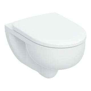 Geberit Renova Set Wand-WC Tiefspüler TurboFlush mit WC-Sitz T 54cm Absenkautomatik QR verriegelbar Befestigung von oben, Weiß