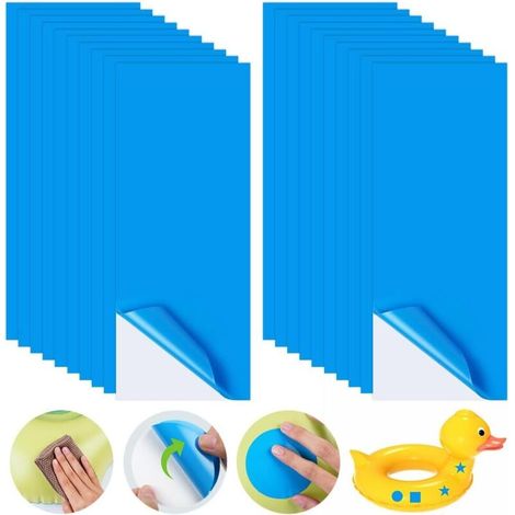 Poolreparaturflicken, 20er-pack Selbstklebende Poolreparaturflicken, 10 X 25 Cm Pvc-reparaturset, Poolflicken Für Wasserbettreparaturen, Rechteckig
