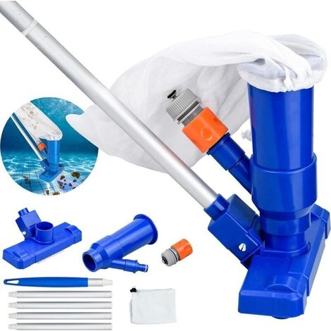 Kabelloser Poolroboter Für Kleine Pools, Tragbarer Poolroboter Mit Teleskopstange Zur Poolreinigung – Blau