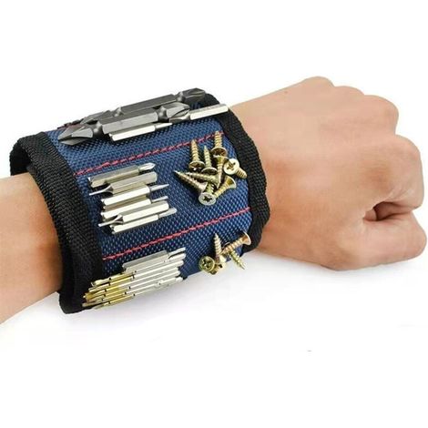 Magnetarmband, Blau, 3310cm, 1 Stück, Kleberückseite, Klettverschluss, Werkzeug, Schraubendreher, Magnetarmband.