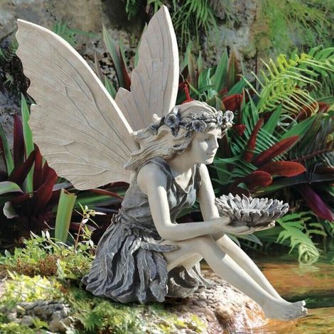 Sonnenblumenfee-statue – Kunstharzskulptur Für Die Gartendekoration – Für Rasen, Terrasse, Balkon – 1 Stück