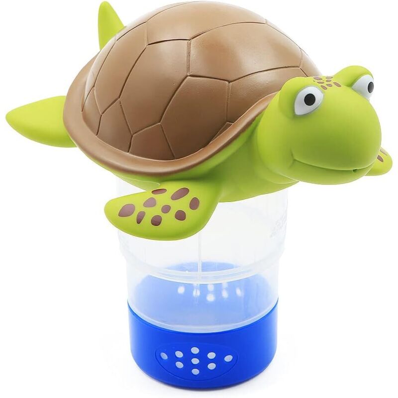 Schwimmender Chlorspender, Chemikalienspender Für Schwimmbad, Spa, Whirlpool, Verstellbare Schwimmablage, Für 7,6 Cm Große Chlortabletten (schildkröte) - Crezuo