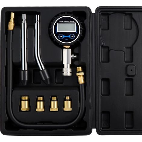 Kompressionsprüfer, Kfz-kompressionsprüfer-set, Motorkompressionsprüfer, Benzinmotor-druckmessgerät, Diagnosegerät Mit Koffer Für Motorrad Und Auto (schwarz)