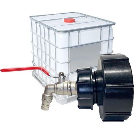 Ibc-tankanschluss 1000l Ibc-tankadapter S100x8/s60x6 Grobgewinde 3/4" Hahnausgangsanschluss Ventilschlauchanschlüsse