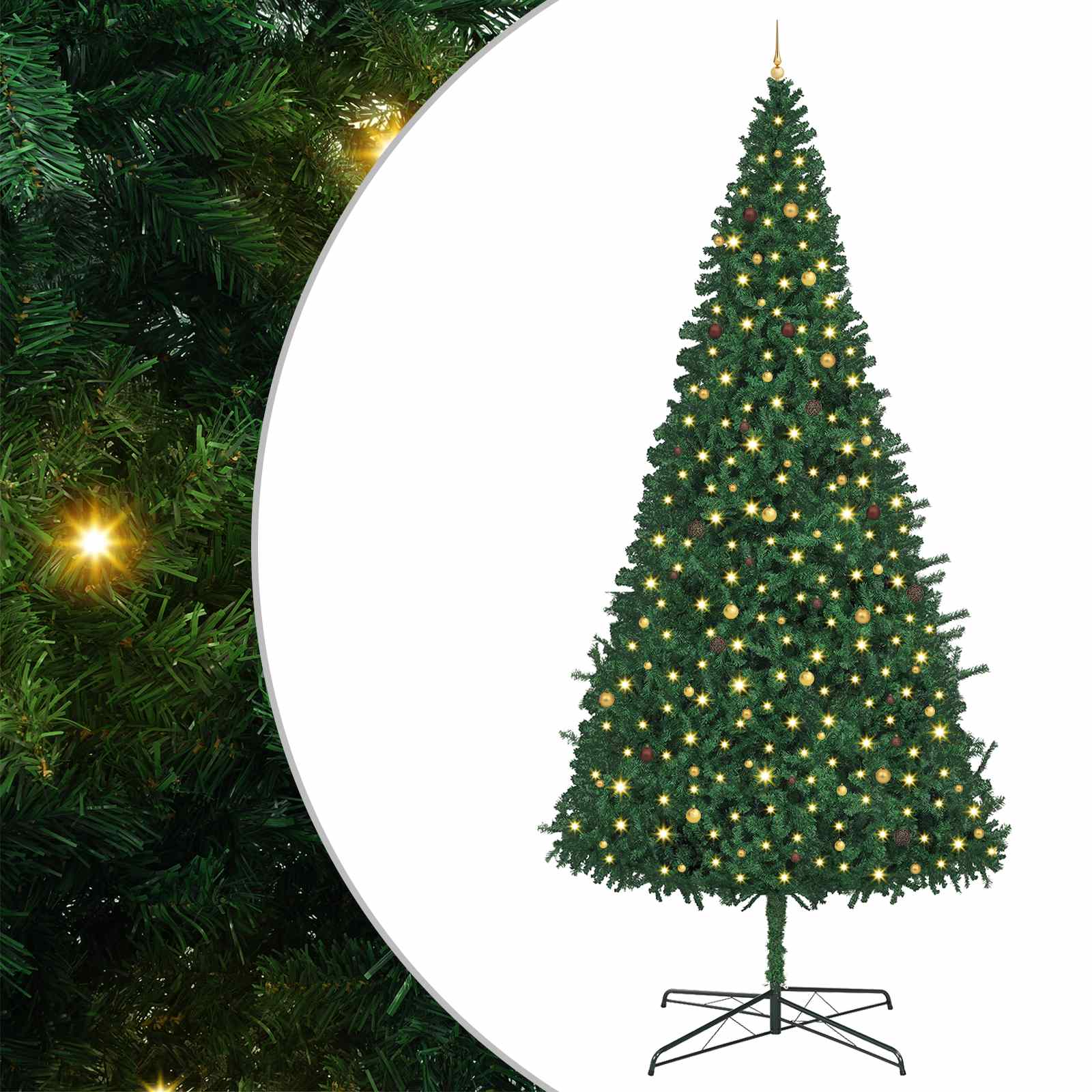 Weihnachtsbaum Mit Dekorativen Lichterketten Grün 400 Cm Pvc Vidaxl