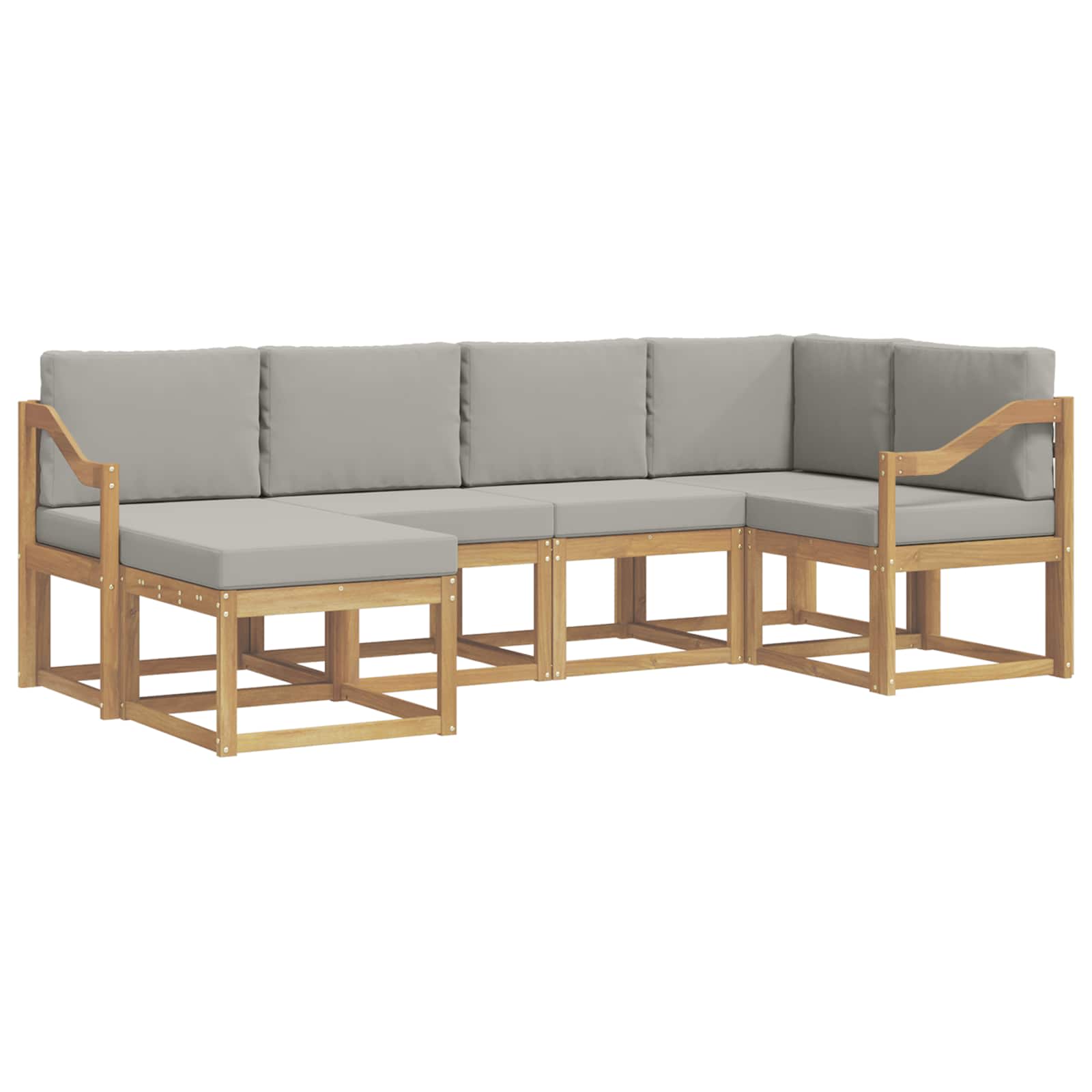 Outdoor-sofagarnitur 6 Stk. Weiß Und Hellgrau Vidaxl