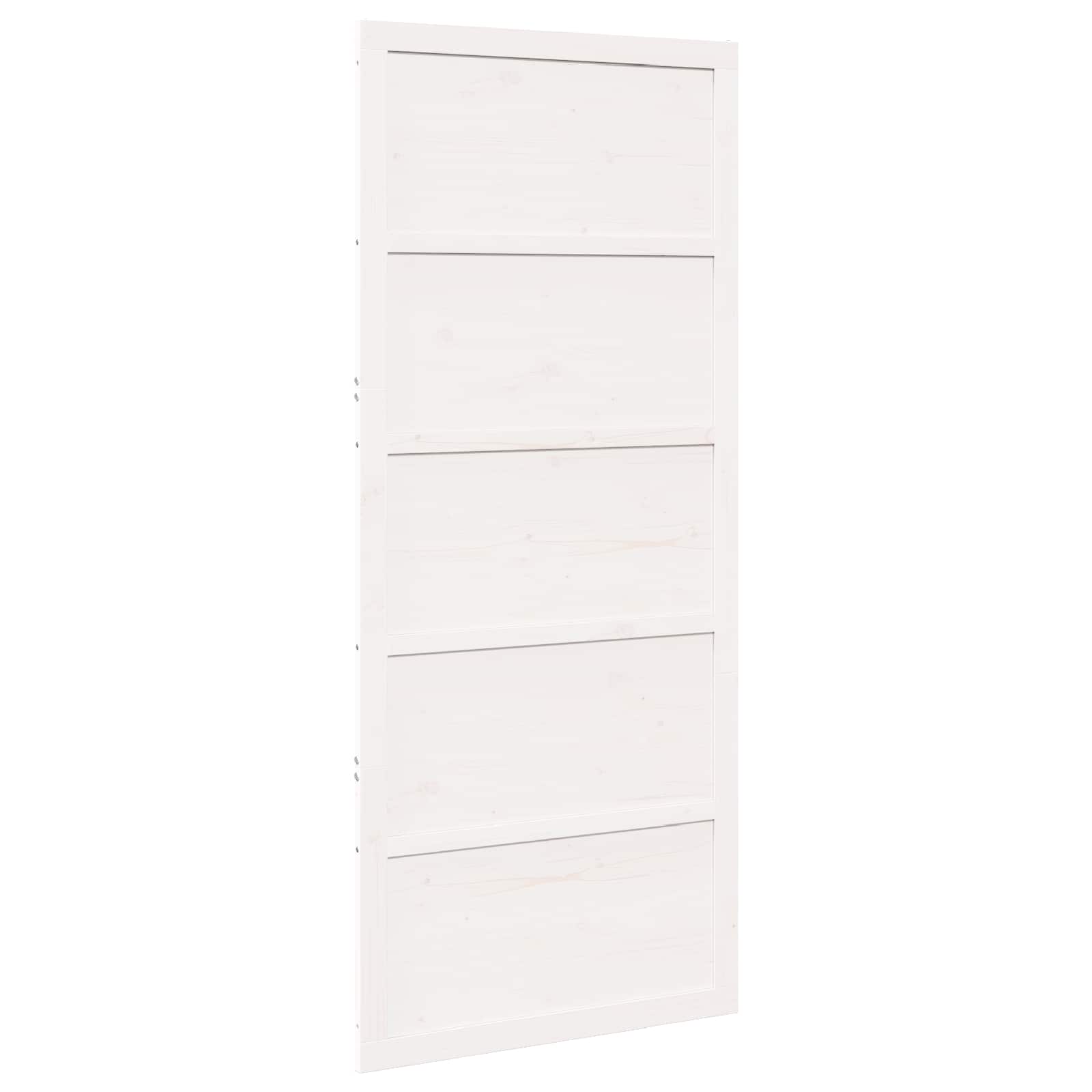 Scheunentür Weiß 80 X 2,5 X 208 Cm Massives Kiefernholz Vidaxl