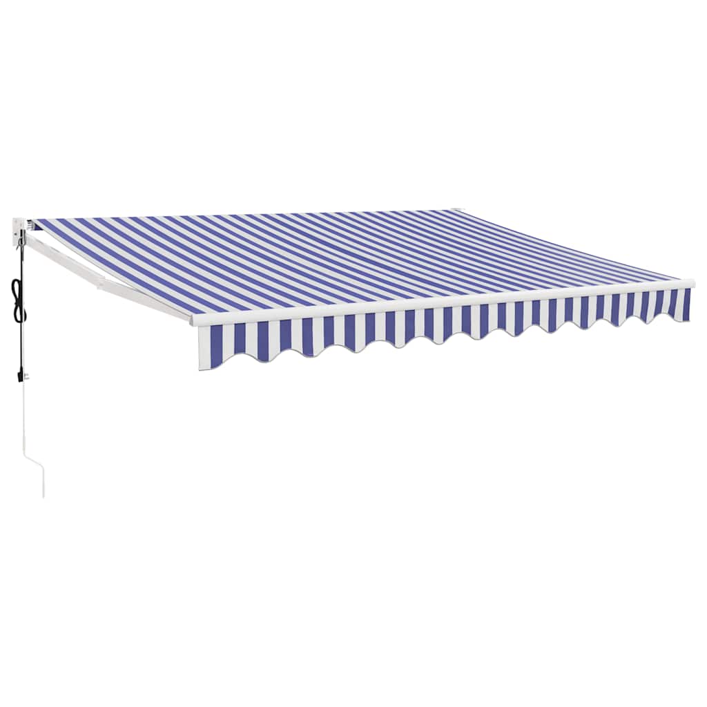 Maison Exclusive - Ausziehbare Markise Blau Und Weiß Mit Weißem R