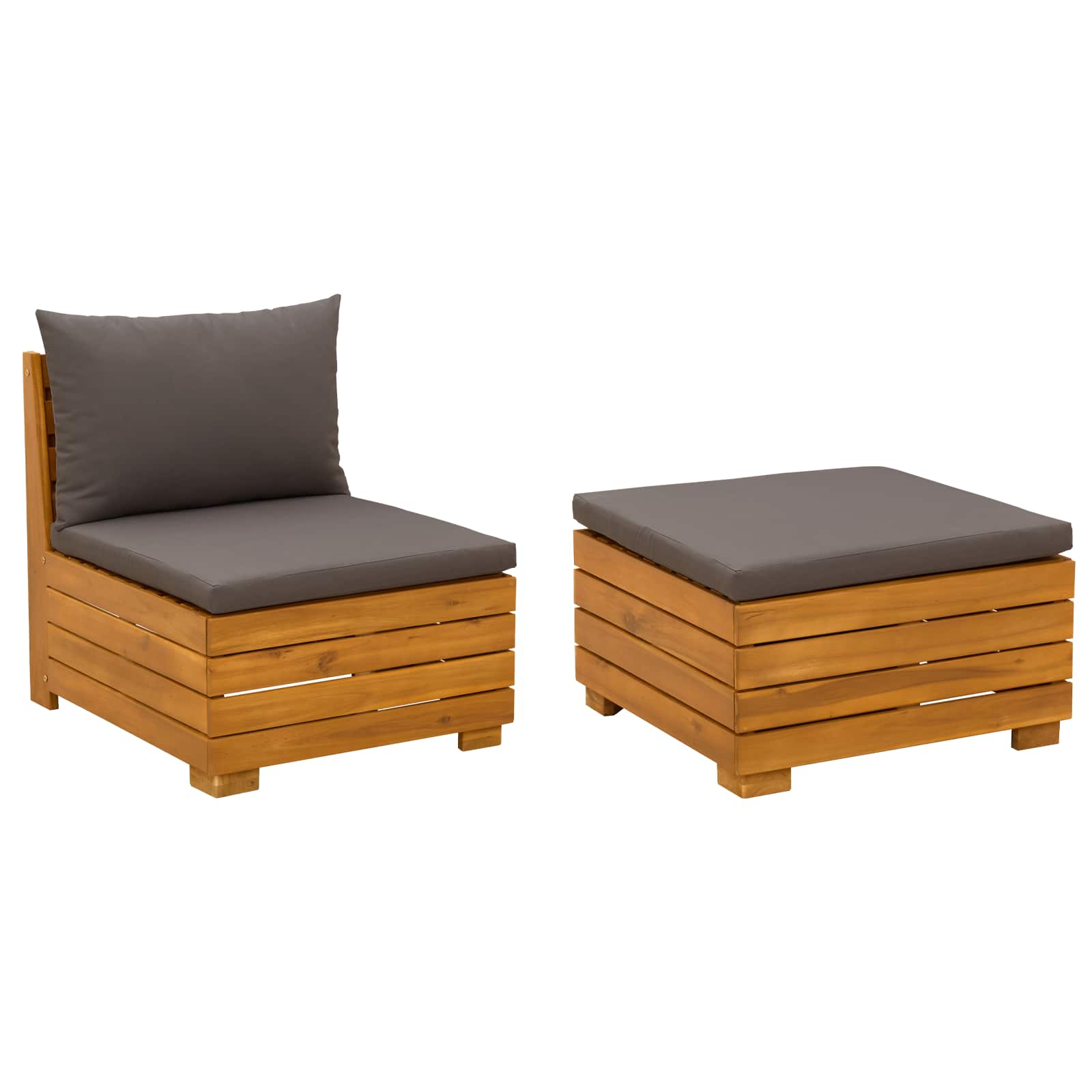 Maison Exclusive - Garten-lounge-set 2 Stk. 2-sitzer Massivholz A